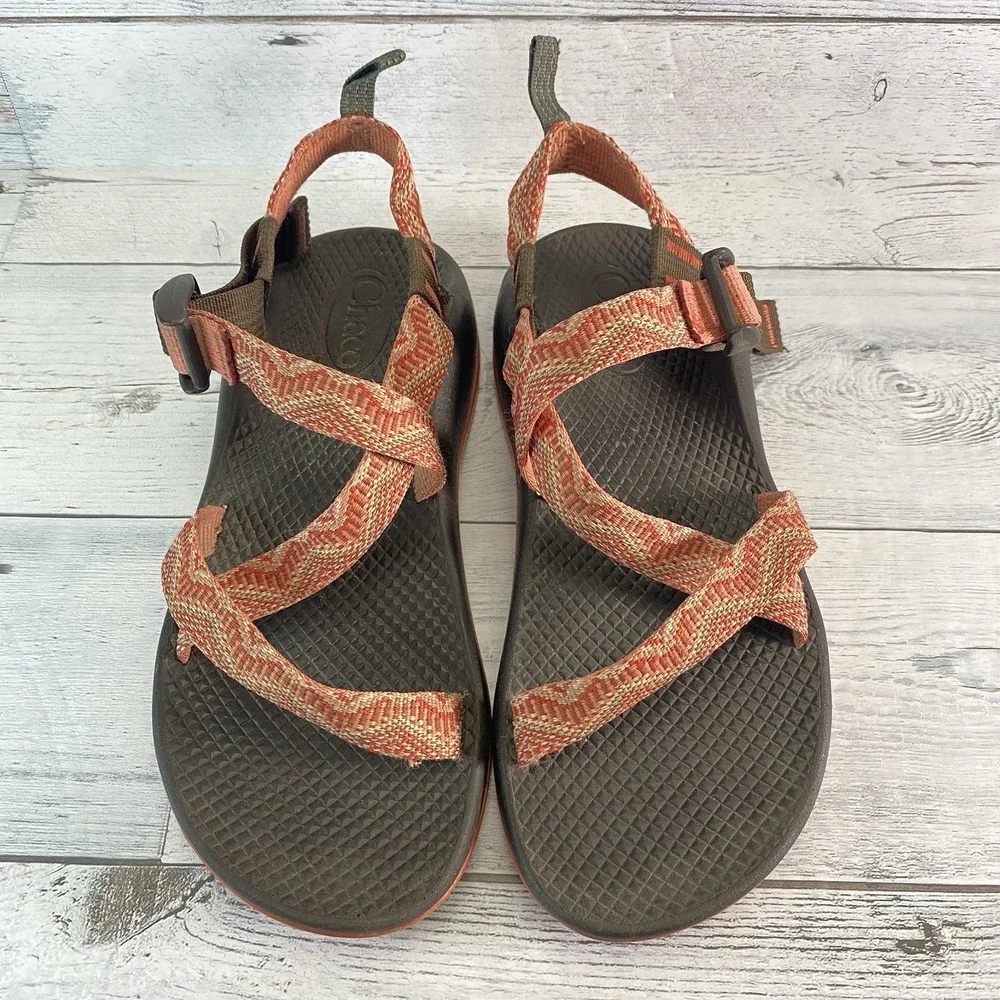 Chaco Sandals Kids 4 Orange Z1 Single Strap‎ Classic Summer Outdoor Hiking Fun